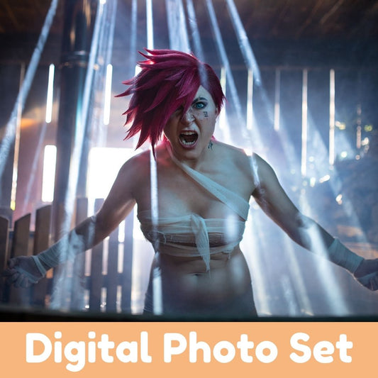 Arcane Vi Cosplay Digital Pack – 5 HD-Fotos + 1 Vlog-Video (auf Deutsch)